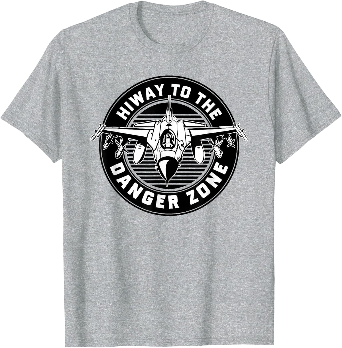 Hiway To The Danger Zone Military T-Shirt - Heather Grey