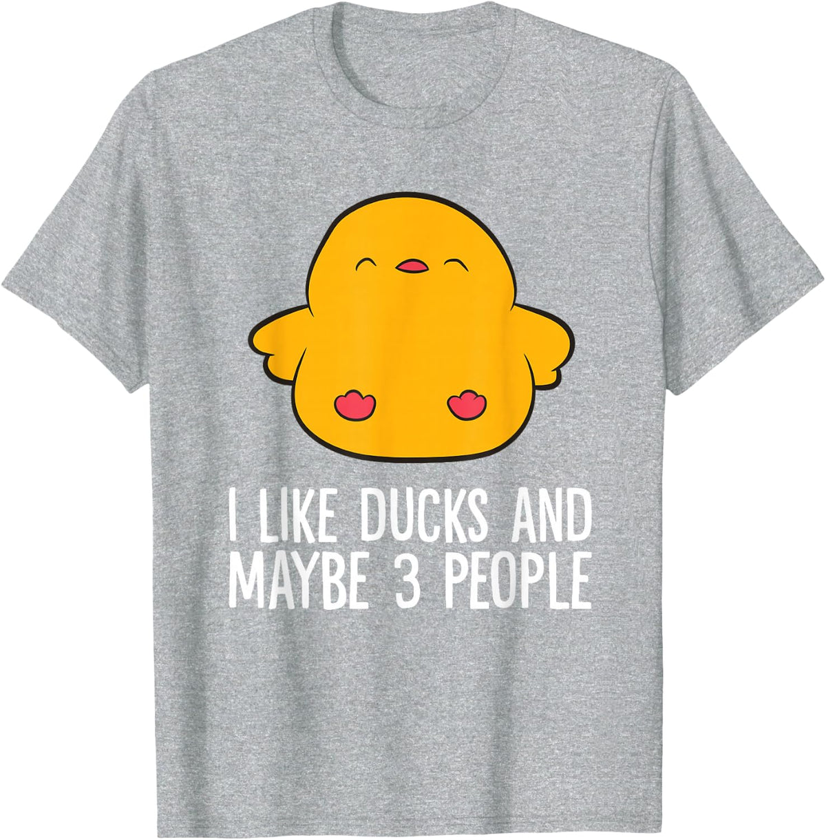 I Like Ducks And Maybe Like 3 People Ducks T-Shirt - Heather Grey