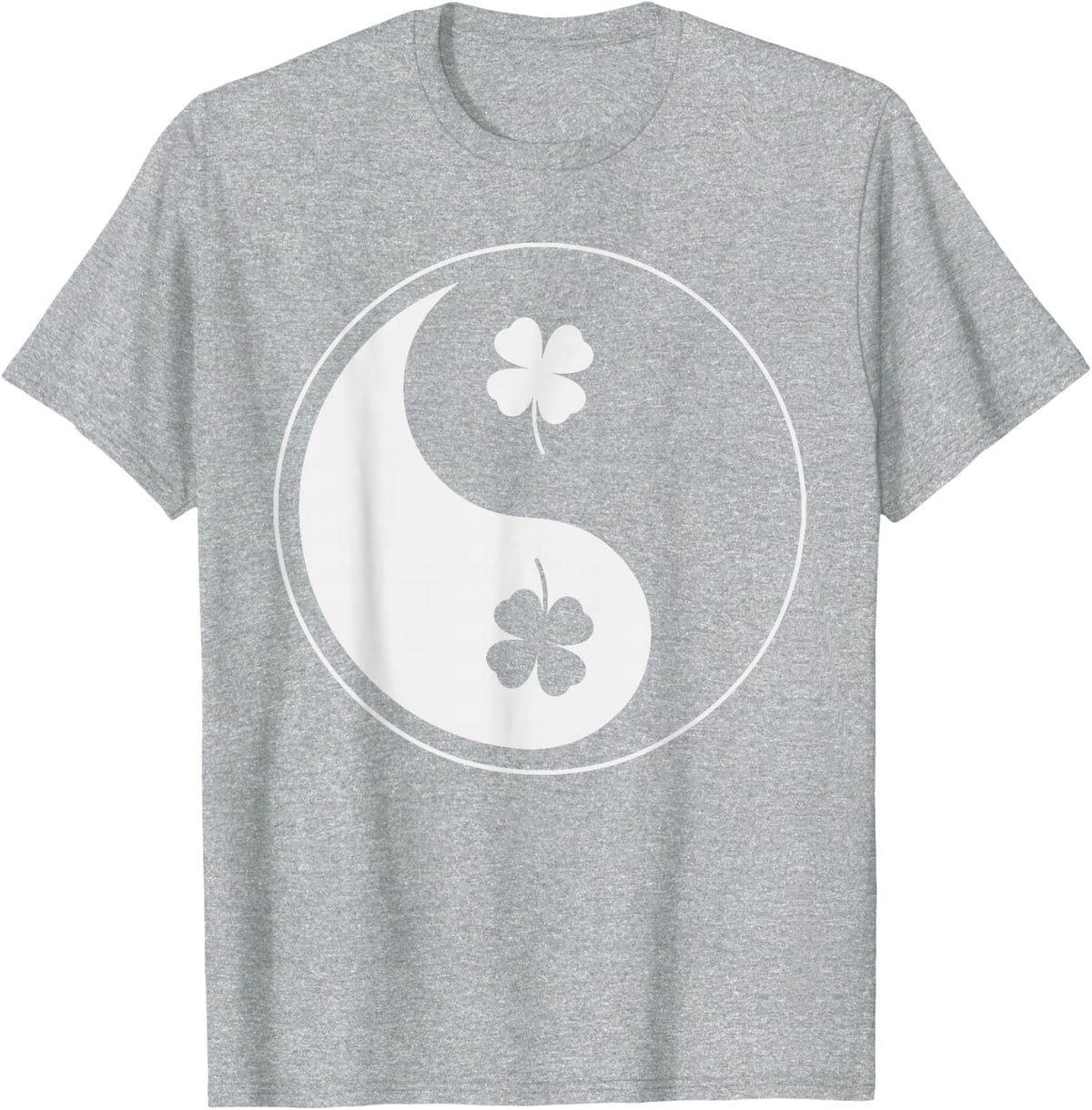 Shamrock Yin Yang Shirt Yoga Meditation St Patricks Day T-Shirt - Heather Grey