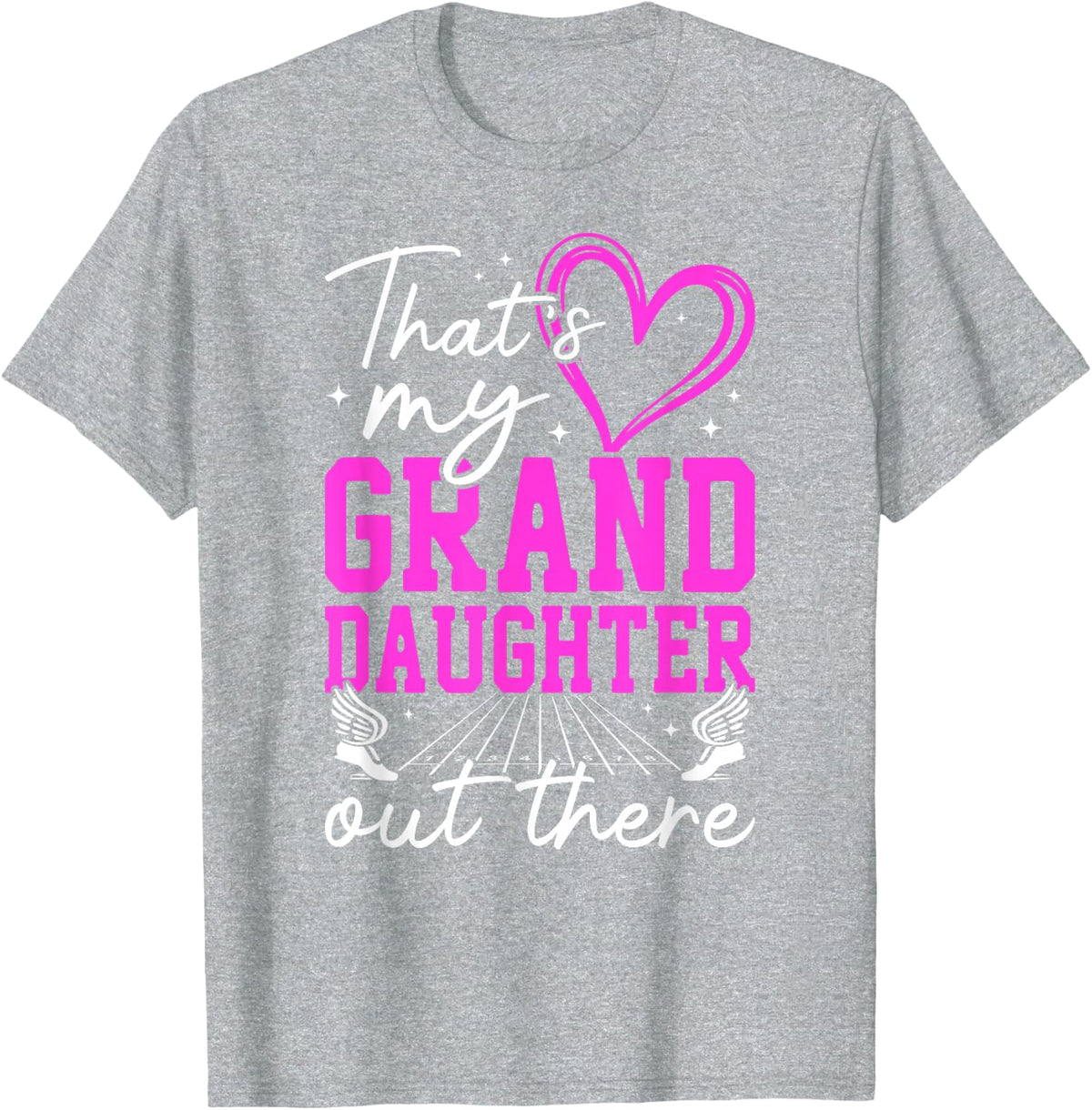 Proud Track and Field Grandma Track Grandmother T-Shirt - Heather Grey