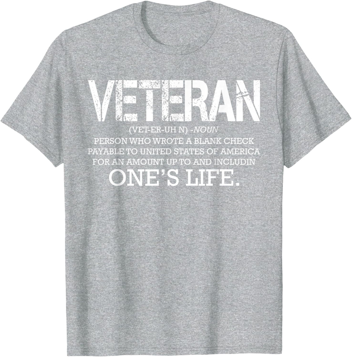 Veteran Definition Meaning Army Soldier Cool Military Gifts T-Shirt - Heather Grey