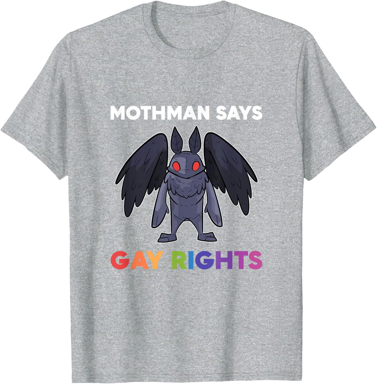 LGBTQ Gay Pride For Women LGBT Mothman T-Shirt - Heather Grey