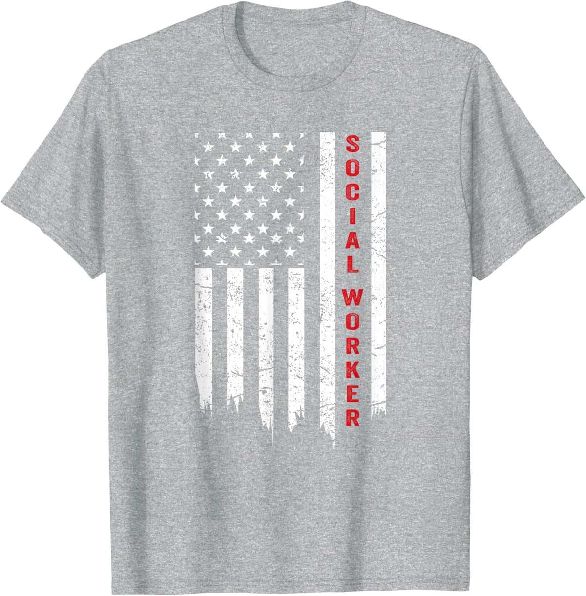 USA Flag Social Worker T shirt T-Shirt - Heather Grey