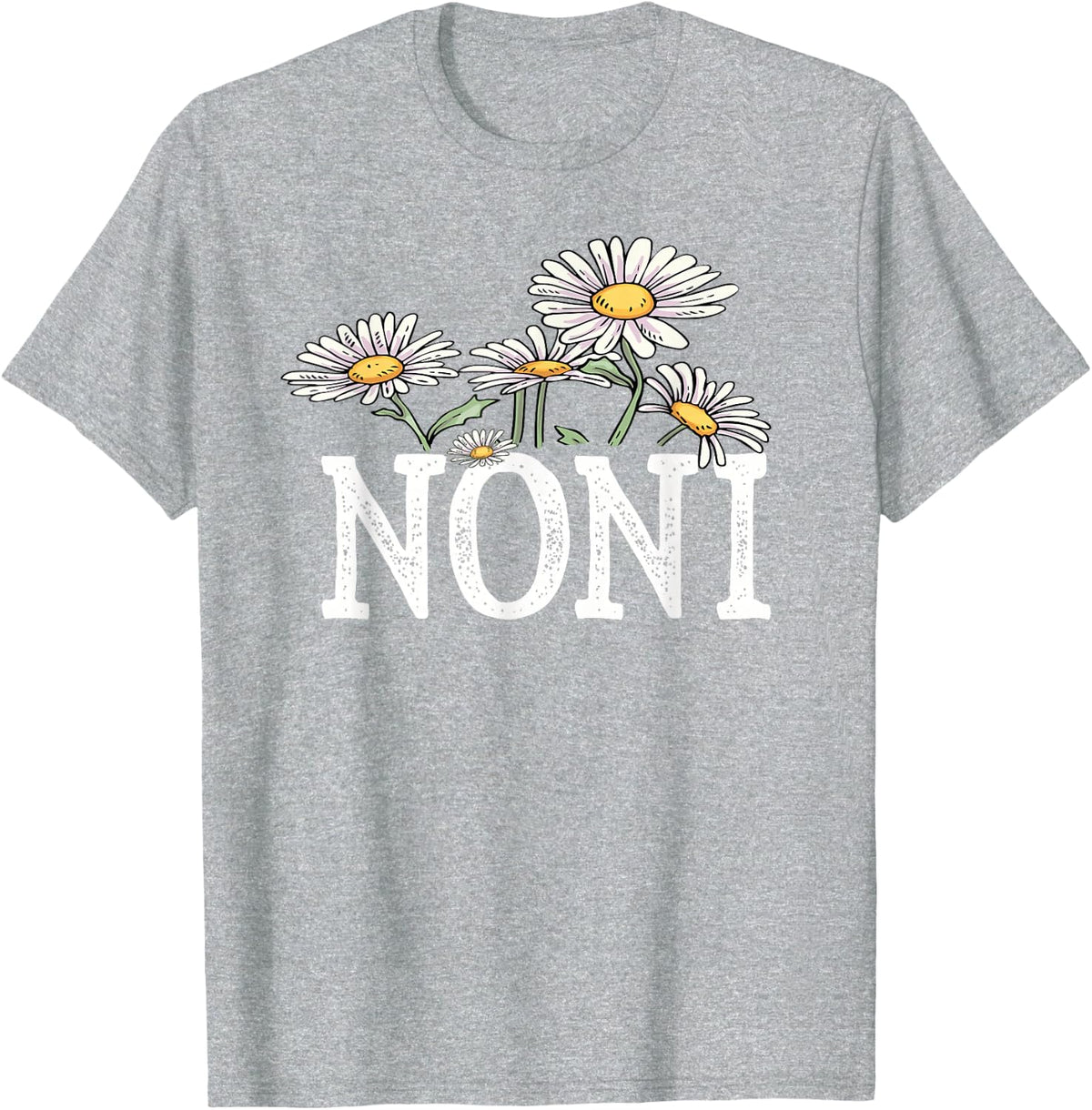Noni Floral Chamomile Design Mother's Day Gifts Noni T-Shirt - Heather Grey