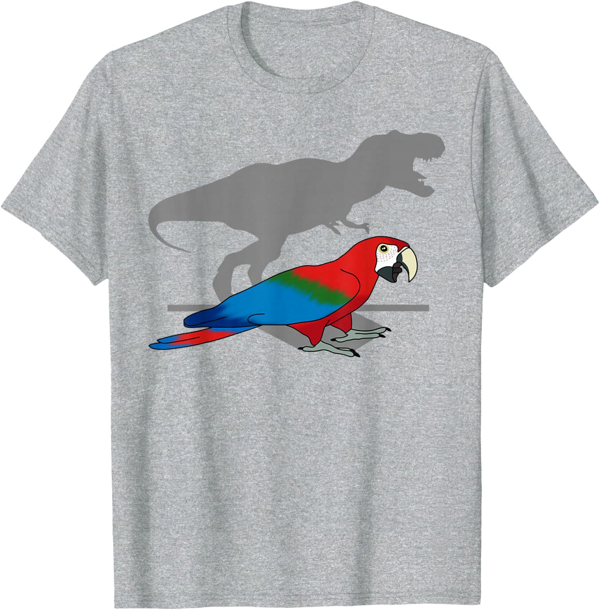 T-rex Green Winged Macaw Birb memes Funny Parrot owner T-Shirt - Heather Grey