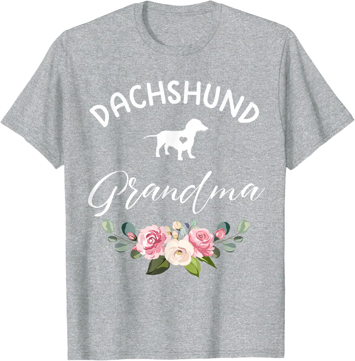 Dachshund Dog Grandma Silhouette Mother's Day T-Shirt - Heather Grey