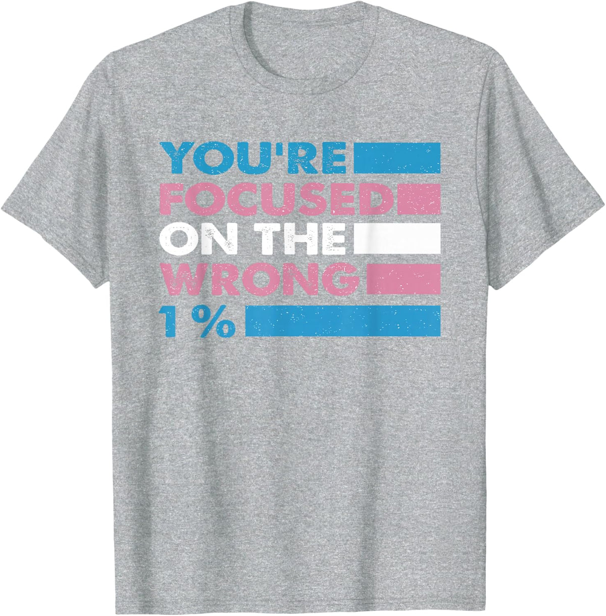 You're Focused On The Wrong 1% Bi Transgender LGBT Pride T-Shirt - Heather Grey