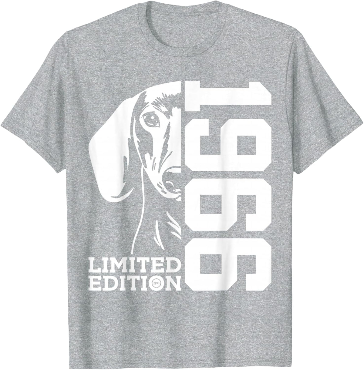60th Birthday Dachshund Tee Limited Edition 1966 T-Shirt for Dog Lovers - Heather Grey