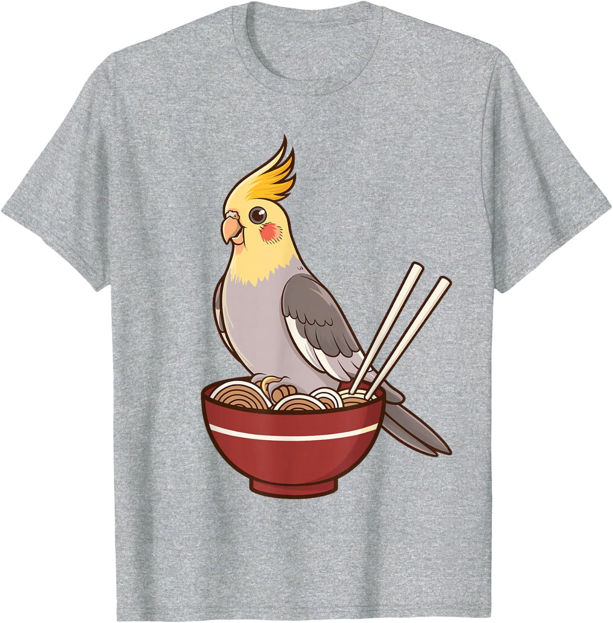 Cute Cockatiel Art For Men Women Kids Cockatiel Bird Lover T-Shirt - Heather Grey