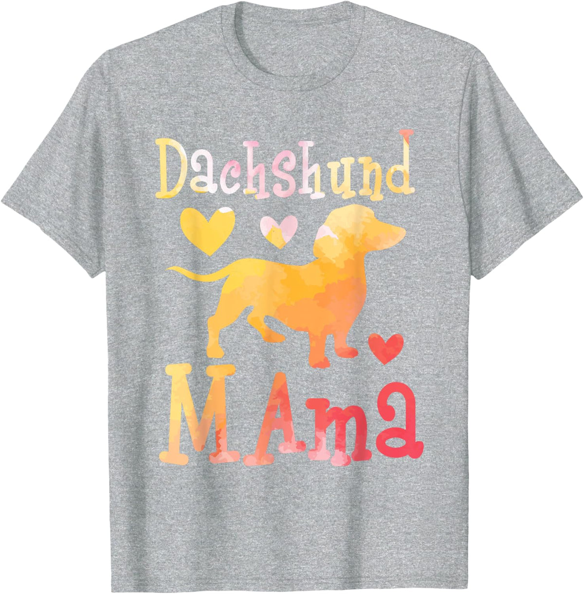 Dachshund Mama - Dog Lover Pet Trainer Breeder Animal T-Shirt for Men Women Girls Kids - Heather Grey