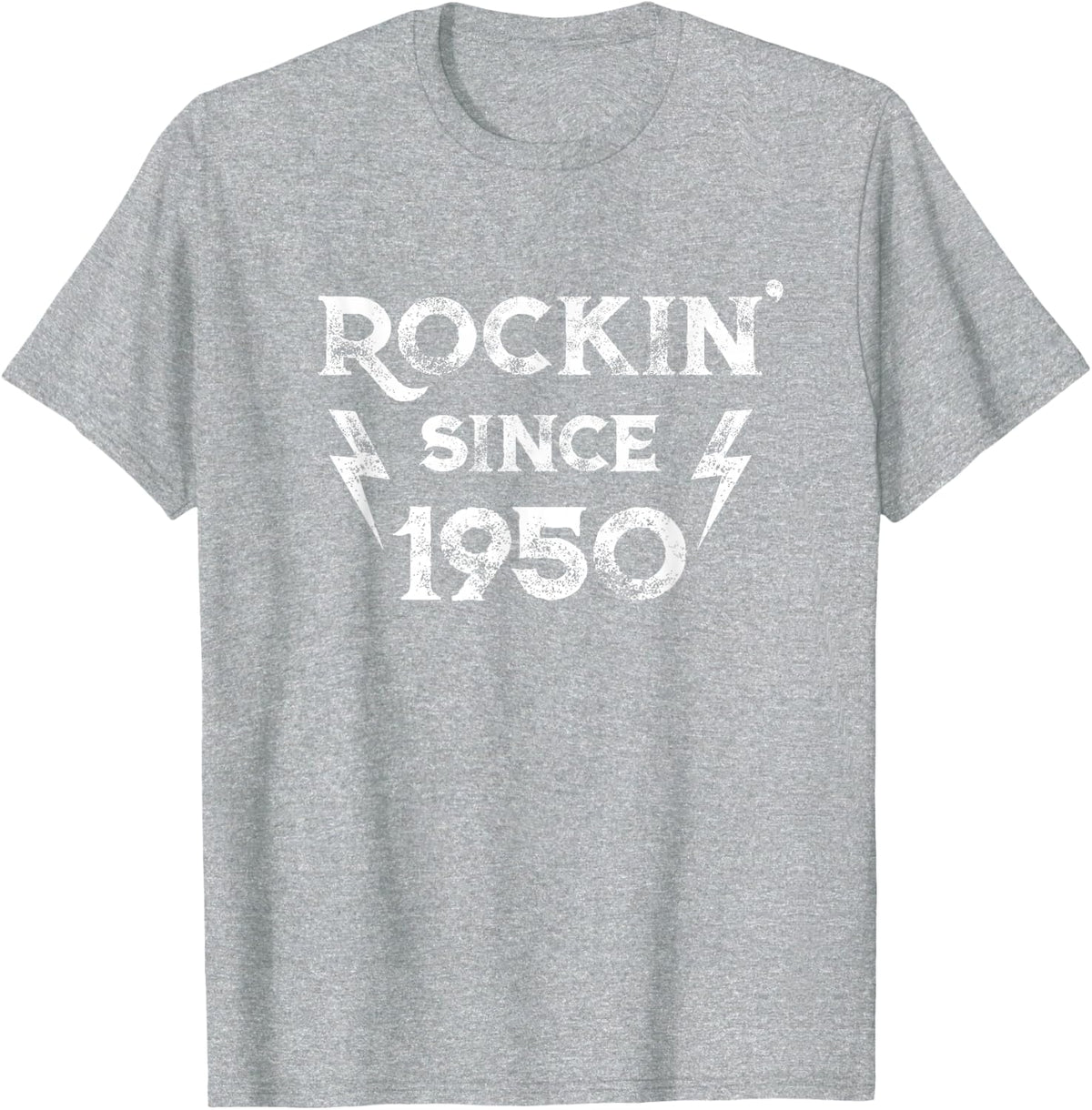 76 Year Old Classic Rock and Roll 76th Birthday T-Shirt - Heather Grey
