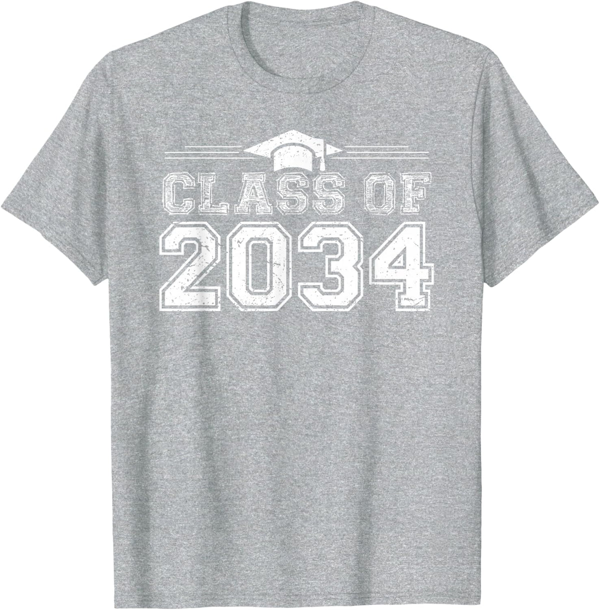 Class of 2034 Grow with me T Shirt First Day of School T-Shirt - Heather Grey