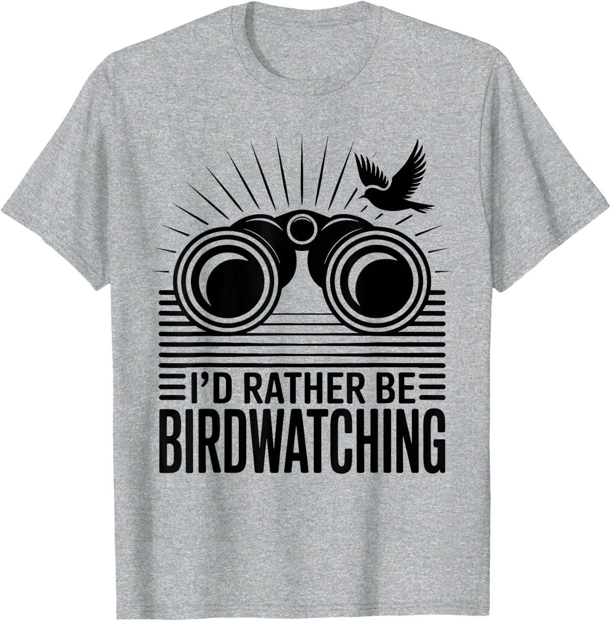 I'd Rather Be Birdwatching Bird Lover T-Shirt - Heather Grey