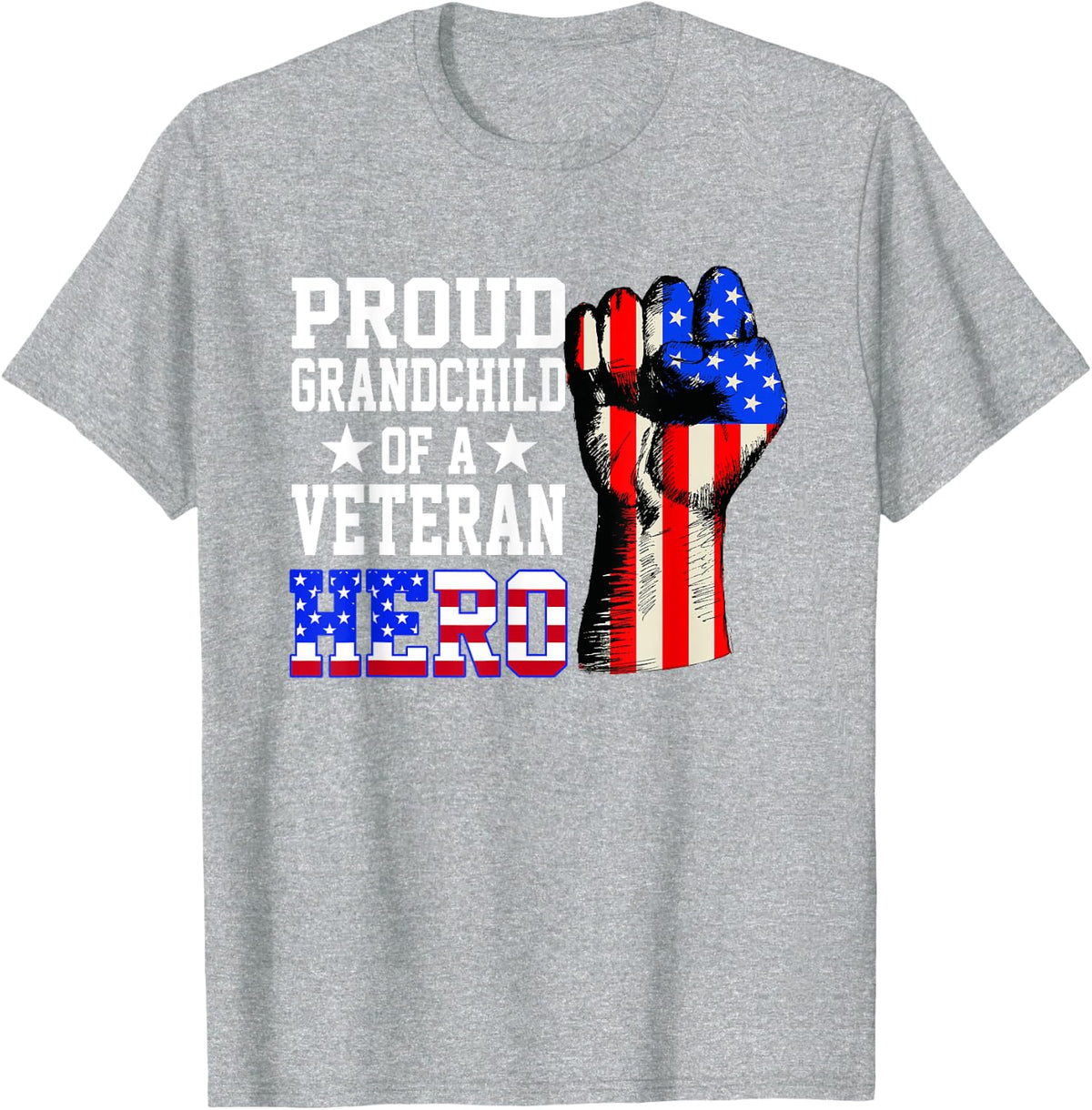 American Hero Patriotic Day Veterans Day for Kids T-Shirt - Heather Grey