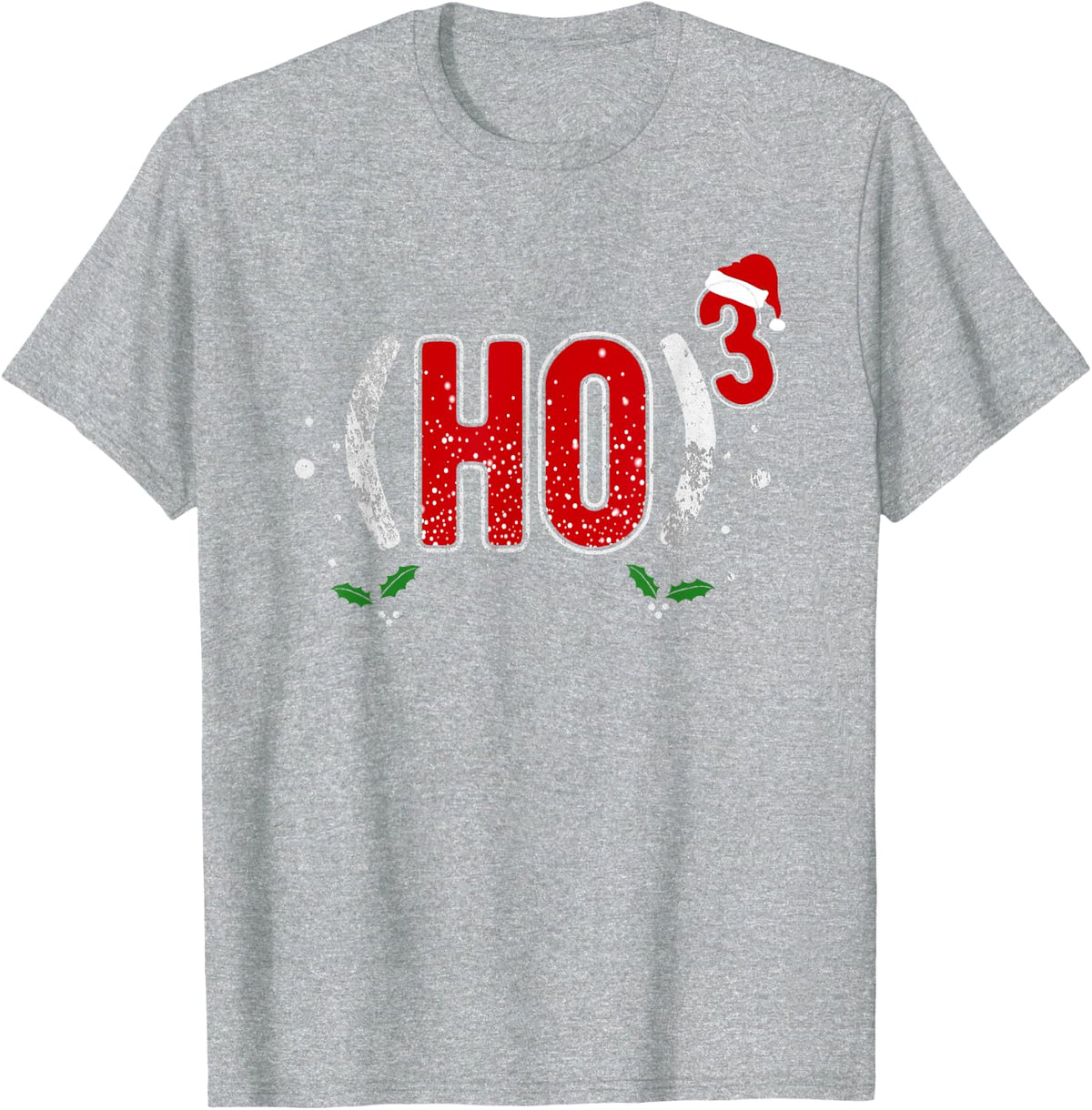 Ho Cubed Christmas T-Shirt - Heather Grey