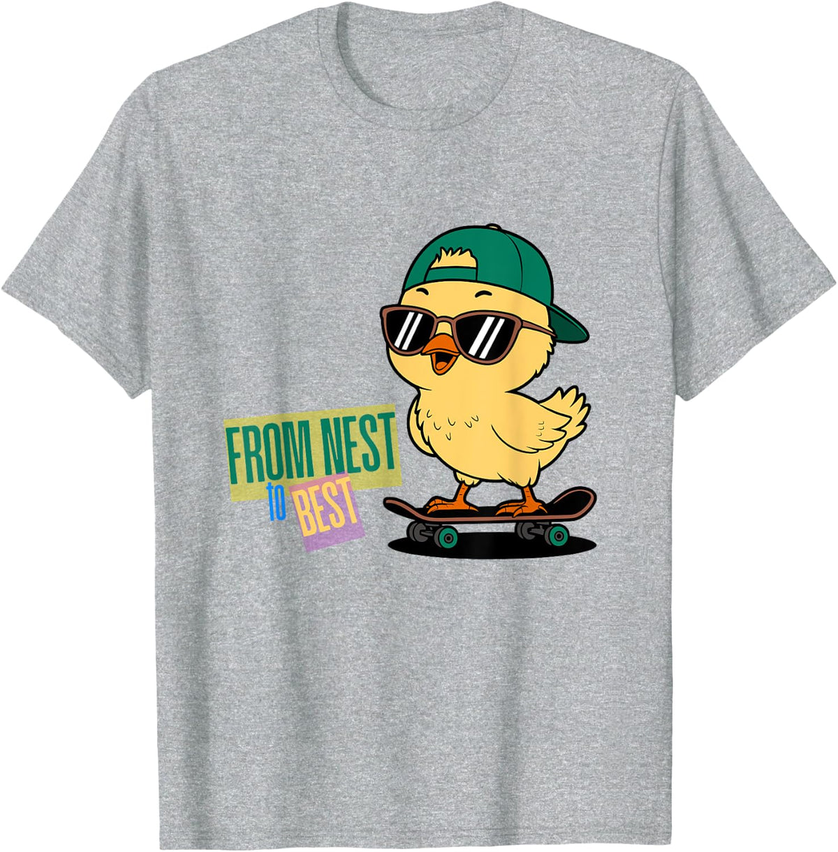 Cool Easter Dude Funny Baby Cute Chicken Sunglasses T-Shirt - Heather Grey