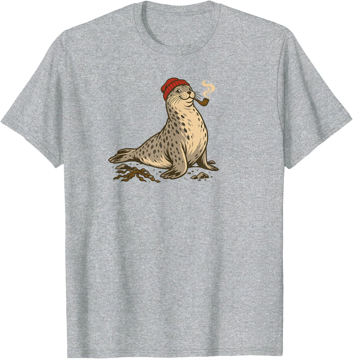 New England Harbor Seal Longshoreman Sailor T-Shirt - Heather Grey