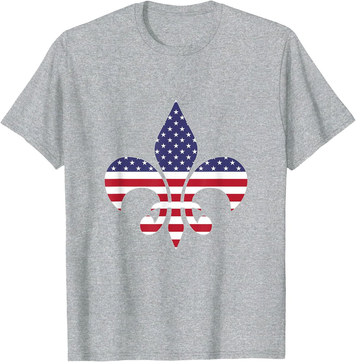 A fleur-de-lis symbol stylized American flag T-Shirt T-Shirt - Heather Grey