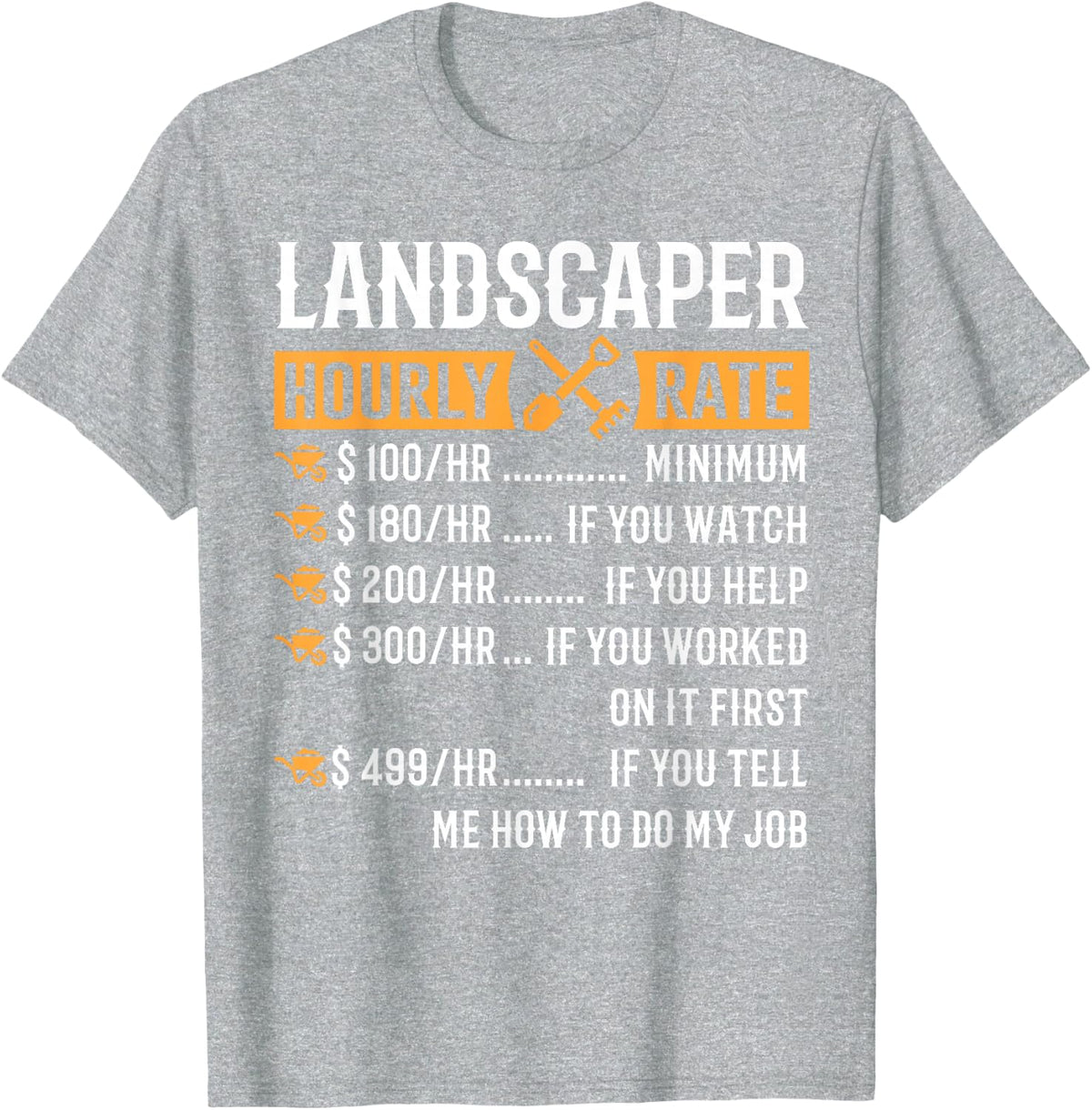 Funny Landscaper Gifts ThNh Apparel Black Unisex Adults Kids Modern Casual Letter Print T-Shirt - Heather Grey