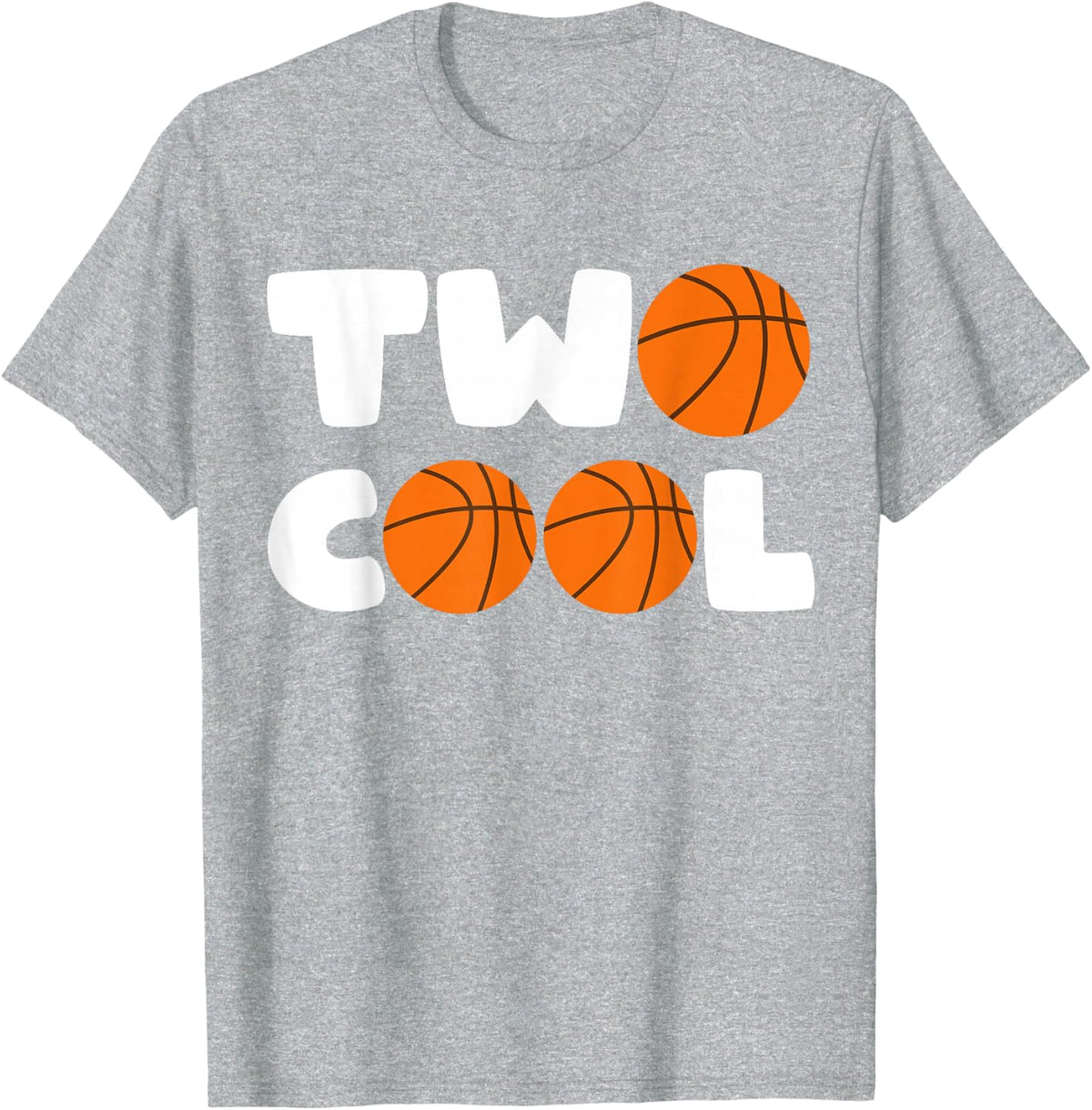 Toddler Two Cool 2nd Birthday Basketball Themed 2 Year Old T-Shirt - Heather Grey