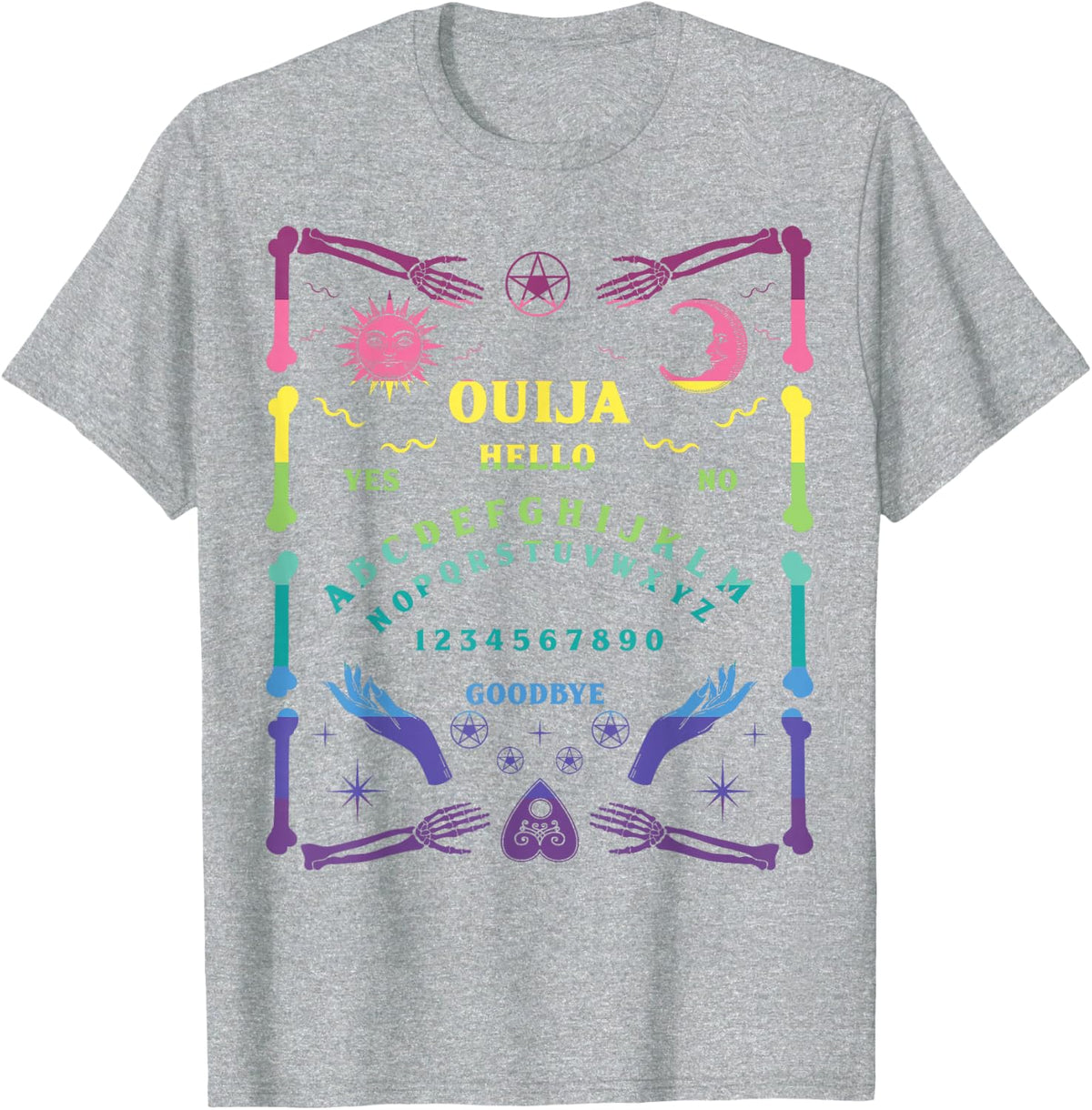 Nu Goth, Pastel Witch Aesthetic Ouija Board T-Shirt - Heather Grey