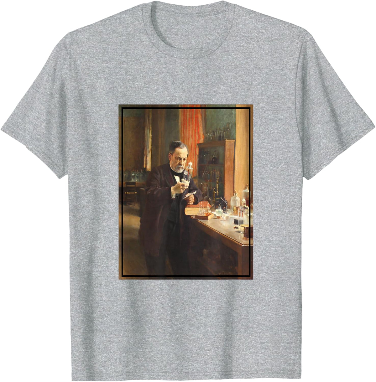 Louis Pasteur Painting Portrait (1885) T-Shirt - Heather Grey