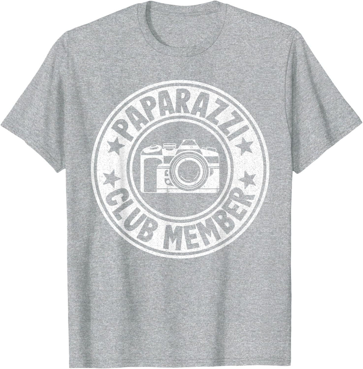 Paparazzi Club Member Photographer Camera Funny Photography T-Shirt - Heather Grey