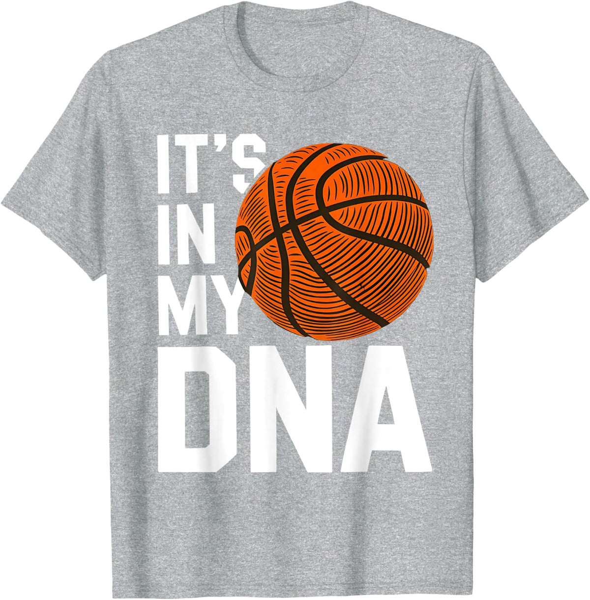 Fingerprint It's In My DNA Basketball Boy Girl T-Shirt - Heather Grey