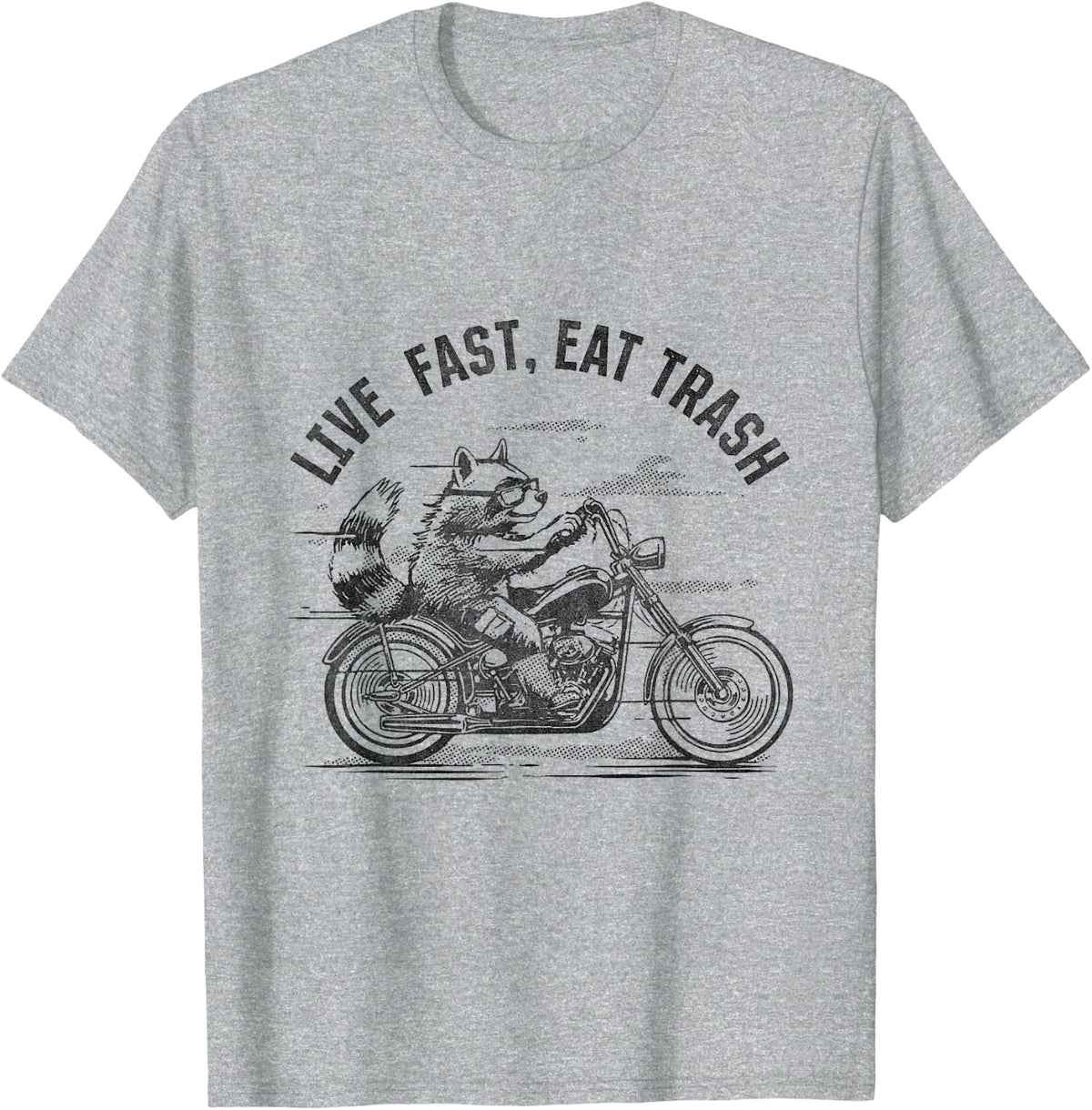 Raccoon Live Fast Eat Trash Shirt Trash Panda Raccoon Lover T-Shirt - Heather Grey