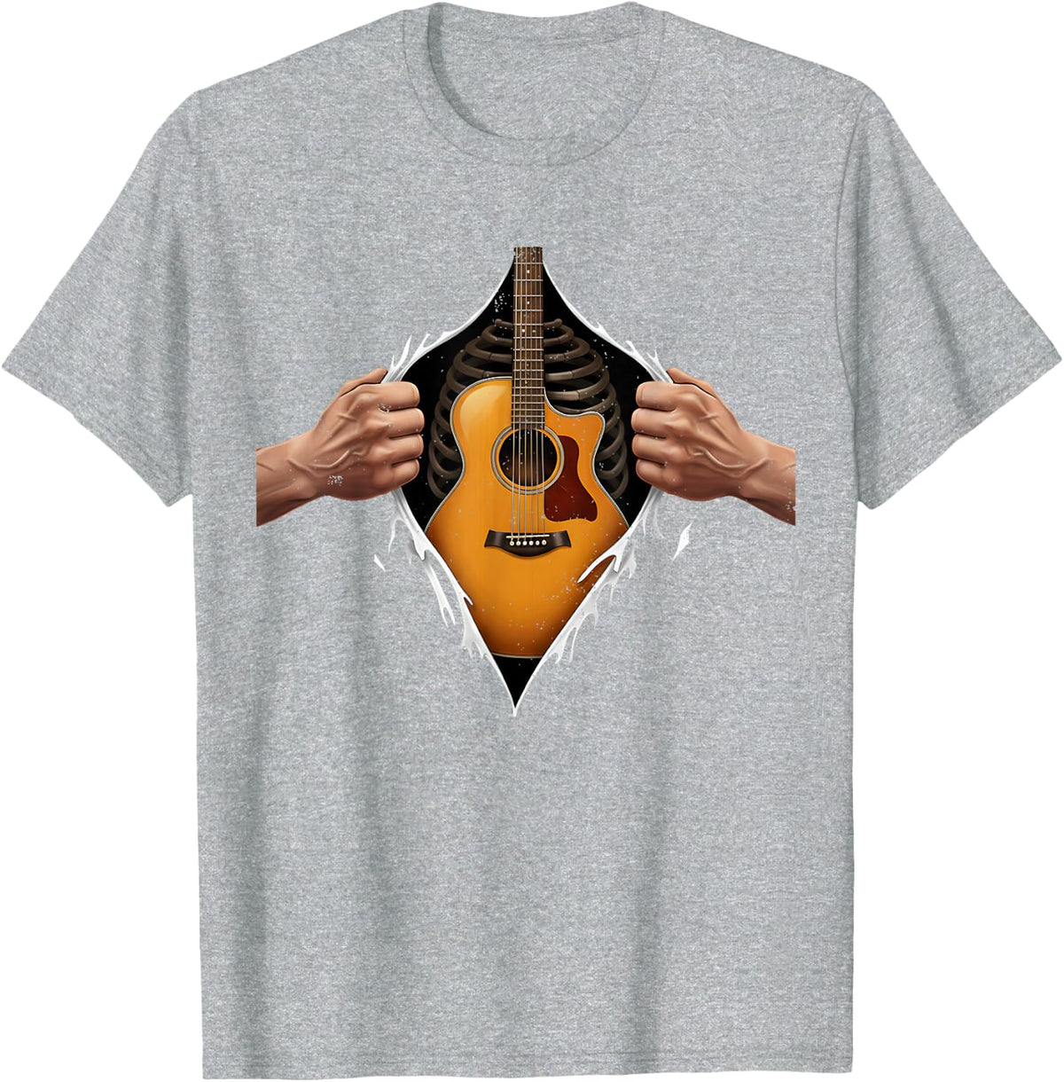 Guitars Music Funny Guitarist Musician Lover Men Women T-Shirt - Heather Grey