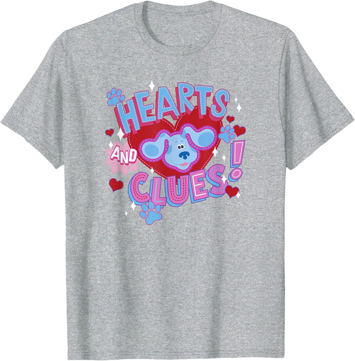 Blue's Clues & You! Valentine's Day Blue Hearts And Clues! T-Shirt - Heather Grey