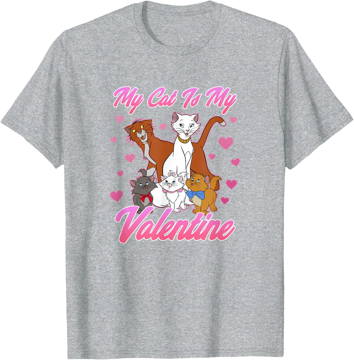 Disney Aristocats Valentine's Day My Cat Is My Valentine T-Shirt - Heather Grey