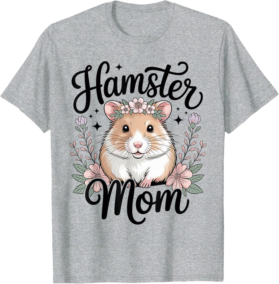 Funny Hamster Mom T-Shirt - Heather Grey