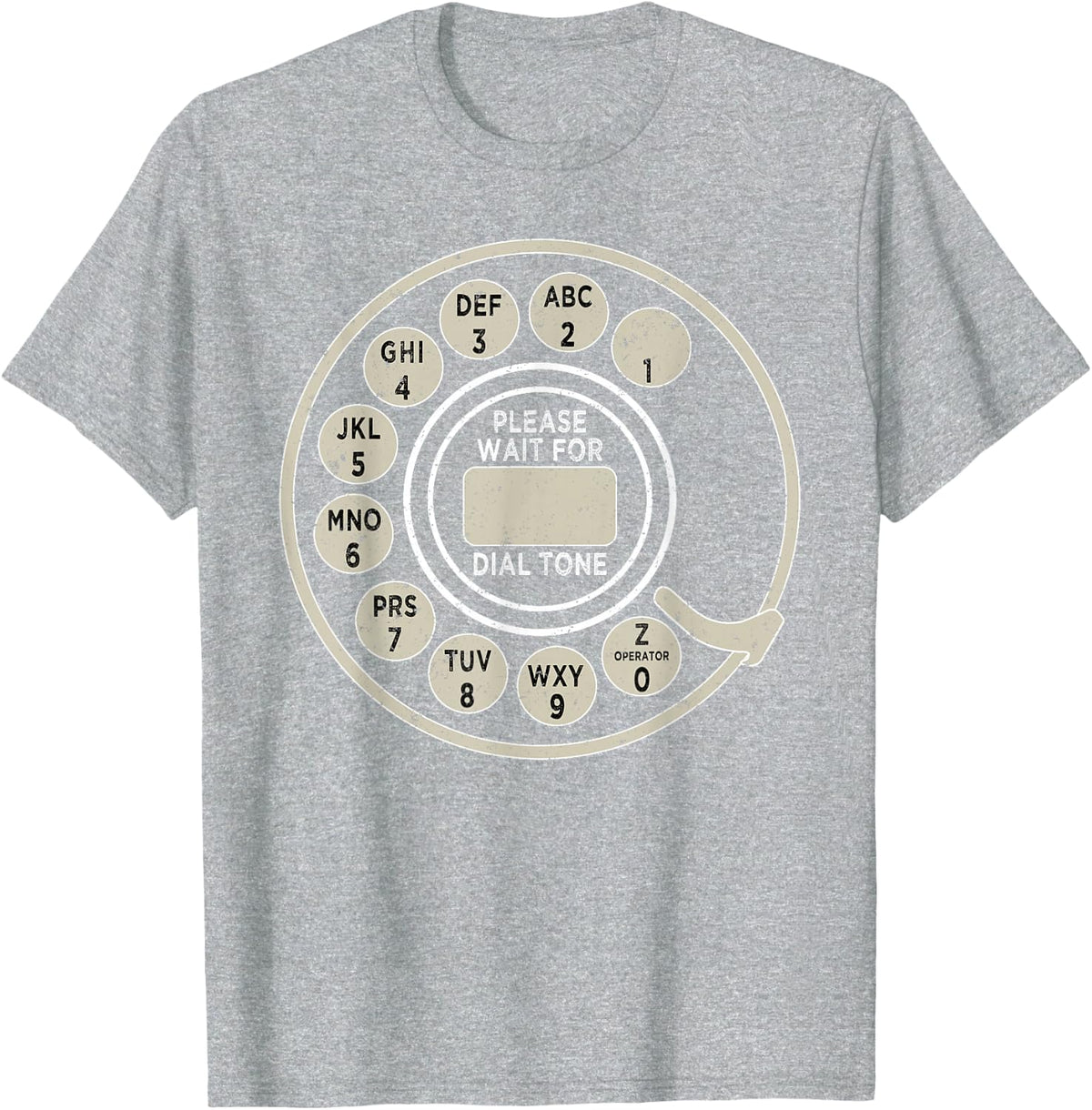 Vintage Telephone Numbers with Rotary Knob T-Shirt - Heather Grey