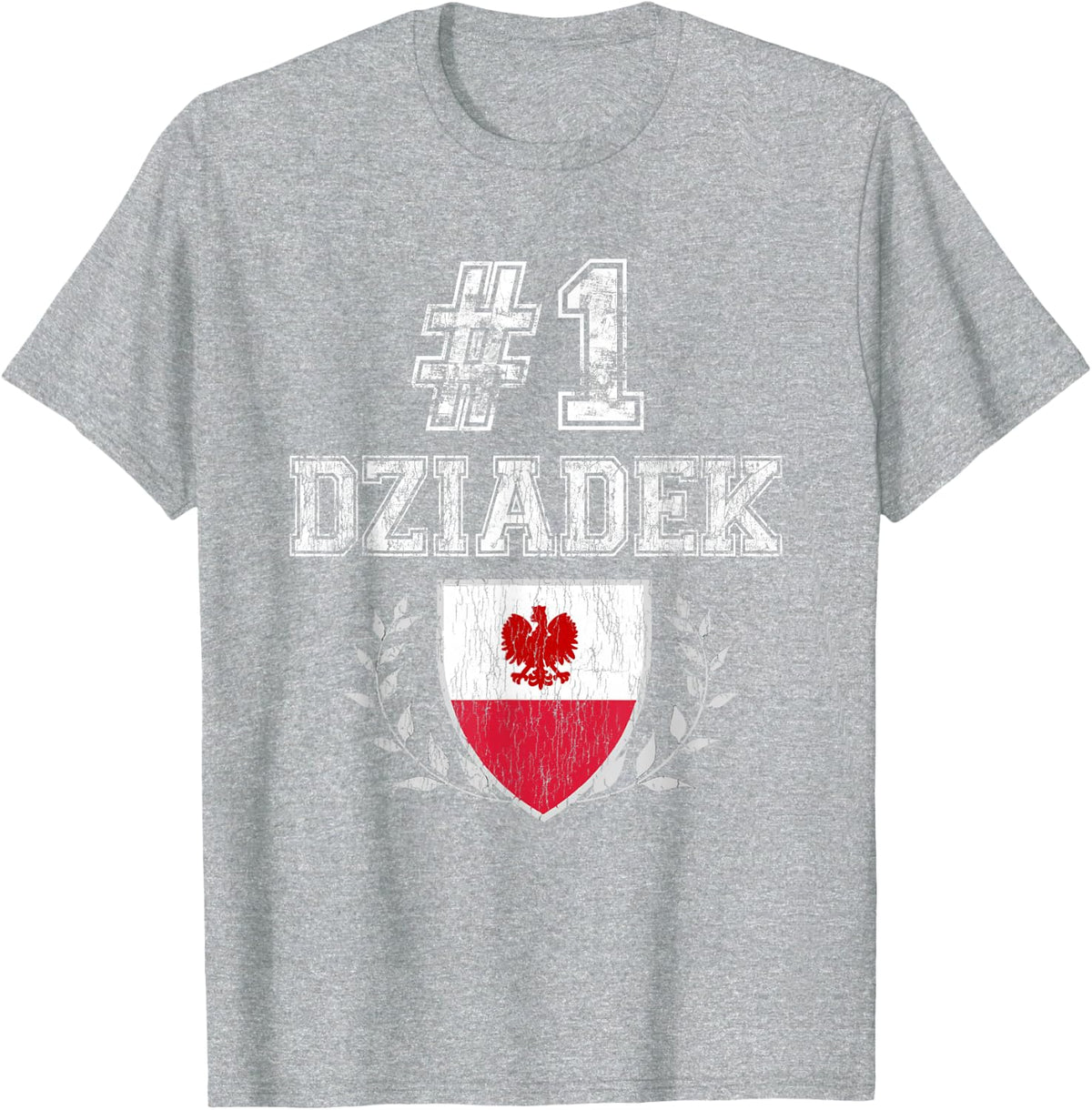 Number One Dziadek! Vintage Polish Grandfather T-Shirt T-Shirt - Heather Grey