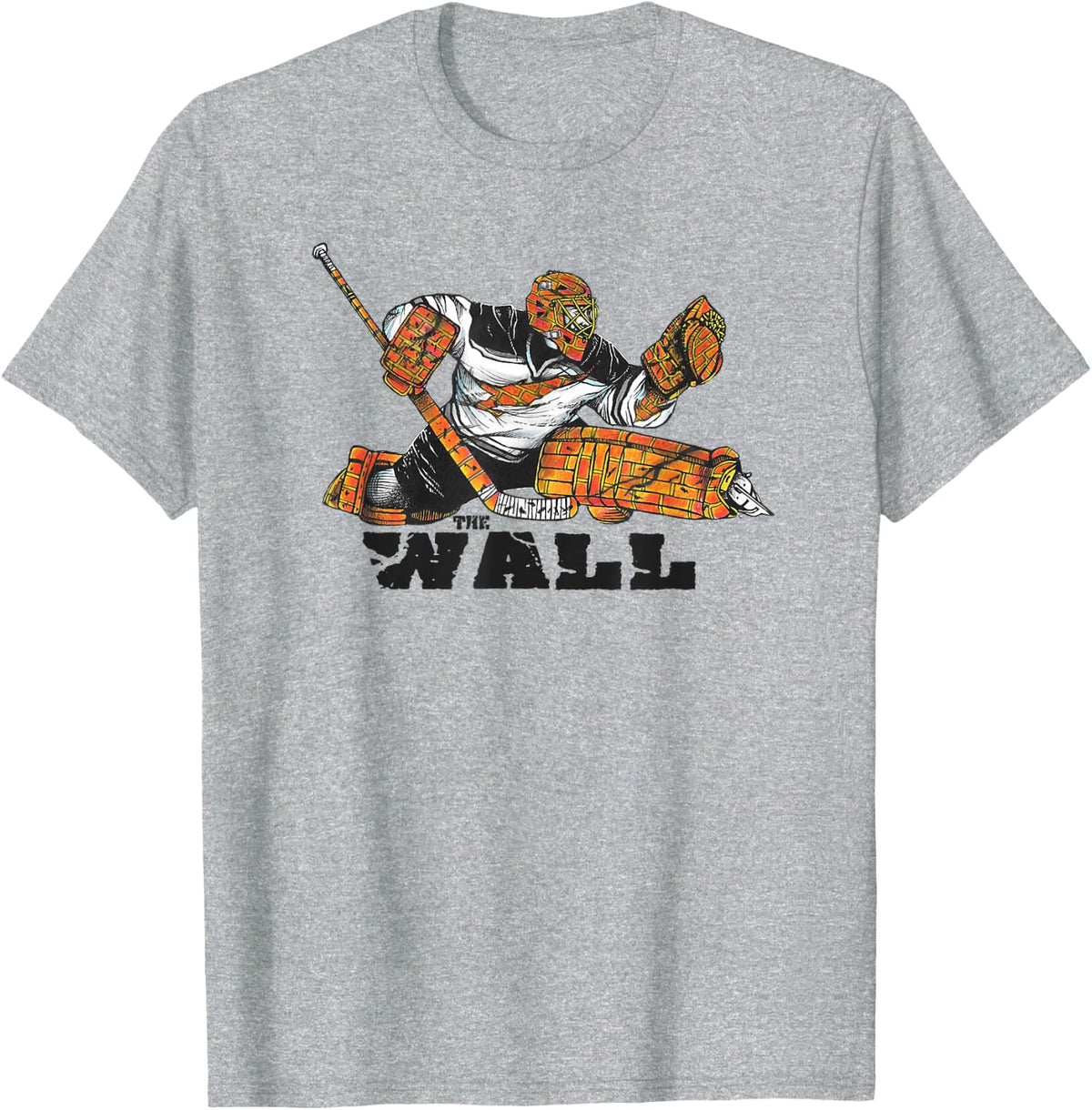 Brick Wall Hockey Goalie - Intl Goalies Union T-Shirt - Heather Grey