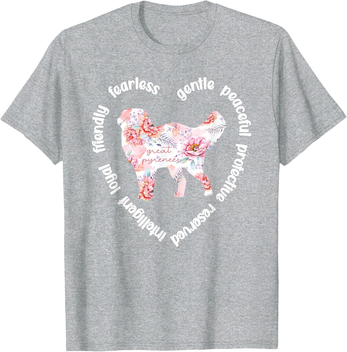 Great Pyrenees Heart | Pyrenees Dog Owner Great Pyrenees Mom T-Shirt - Heather Grey