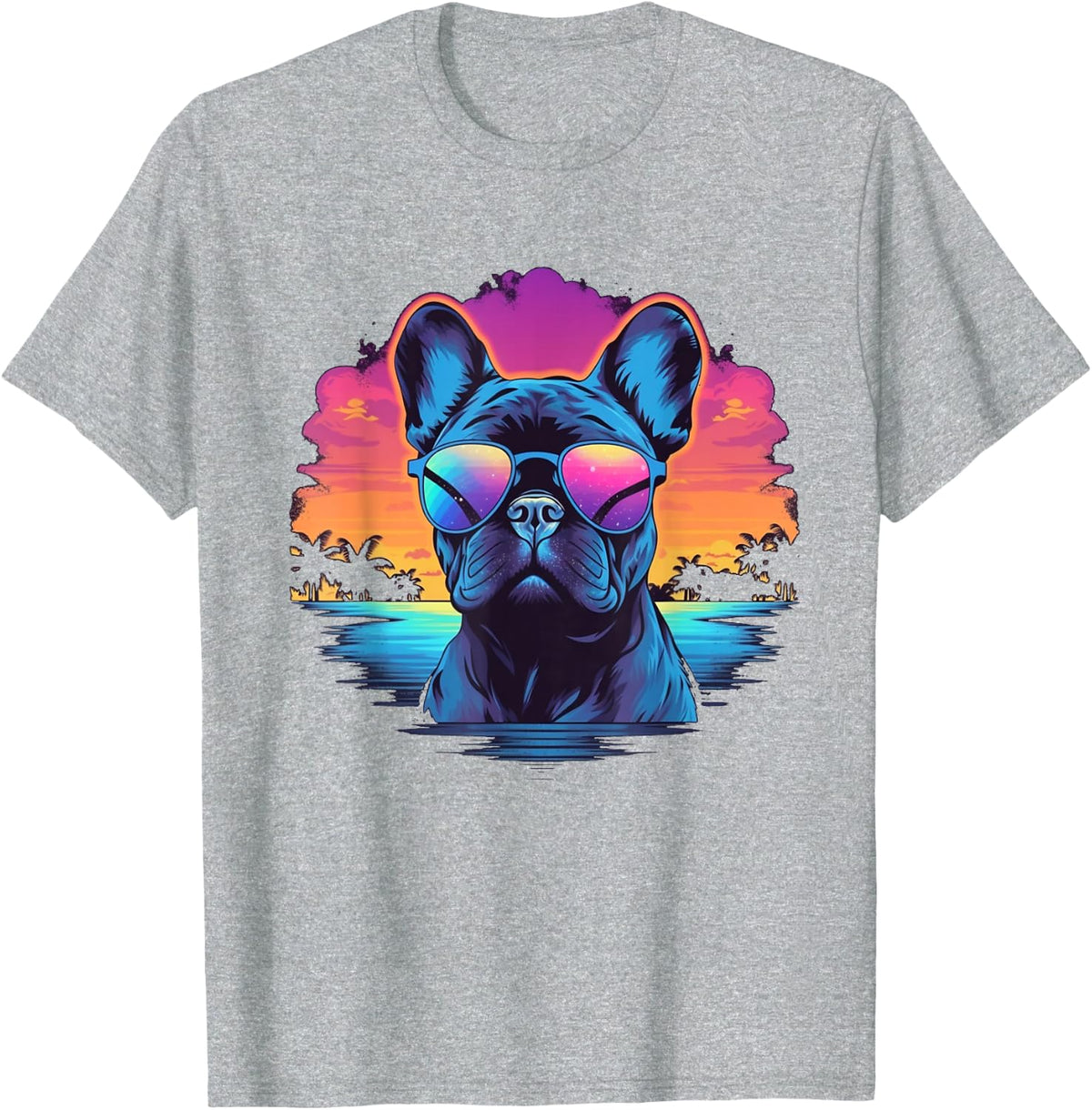 French Bulldog Dog Men Women Kids T-Shirt - Heather Grey