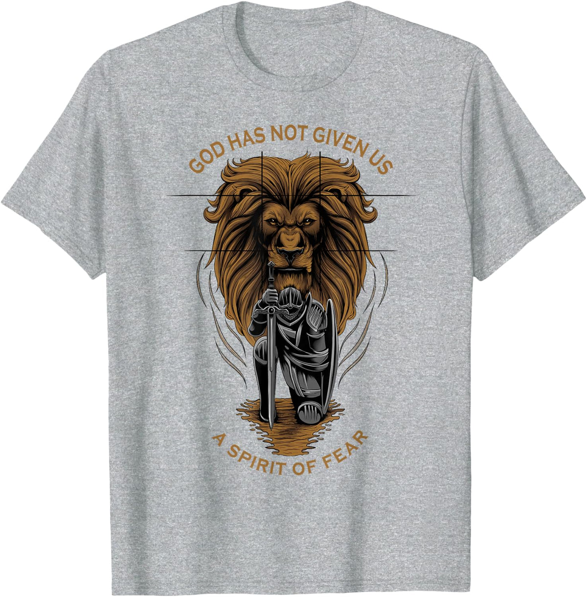 2 Timothy 1:7 Christian Faith Over Fear Religious Verse Gift T-Shirt - Heather Grey