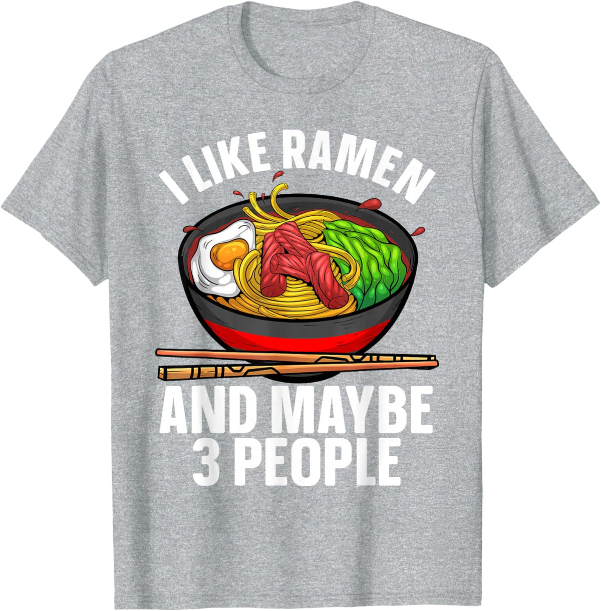 Funny Ramen Noodles Art for Men Women Japanese Noodle Lover T-Shirt - Heather Grey