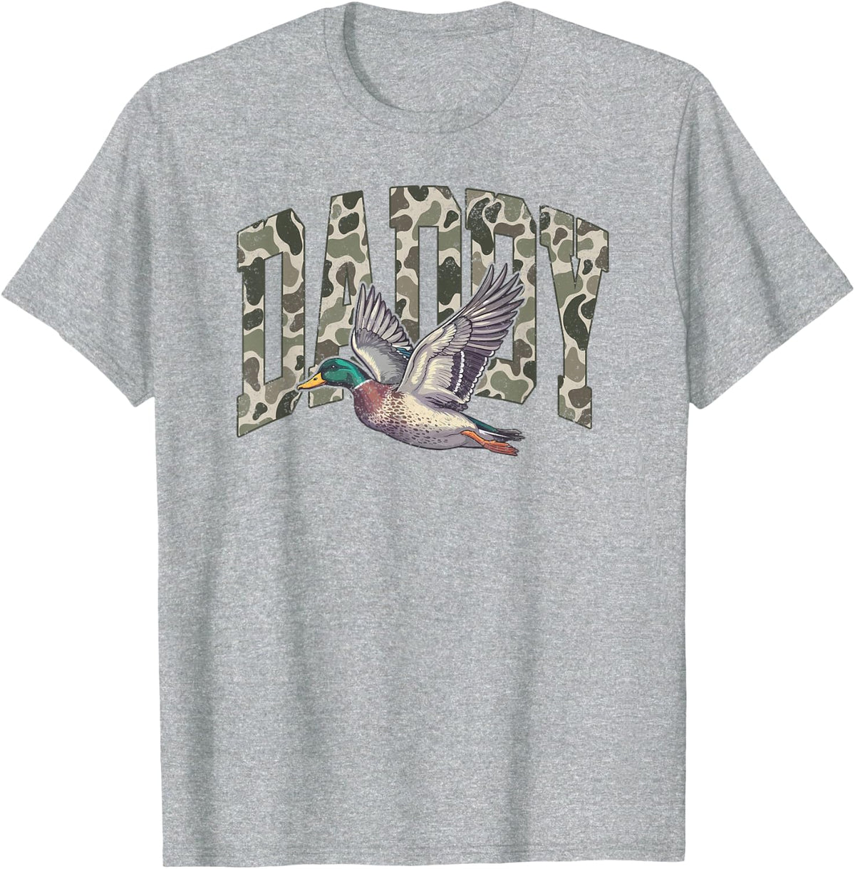 Daddy Camo Duck Hunting Party Mallard Duck Camouflage T-Shirt - Heather Grey