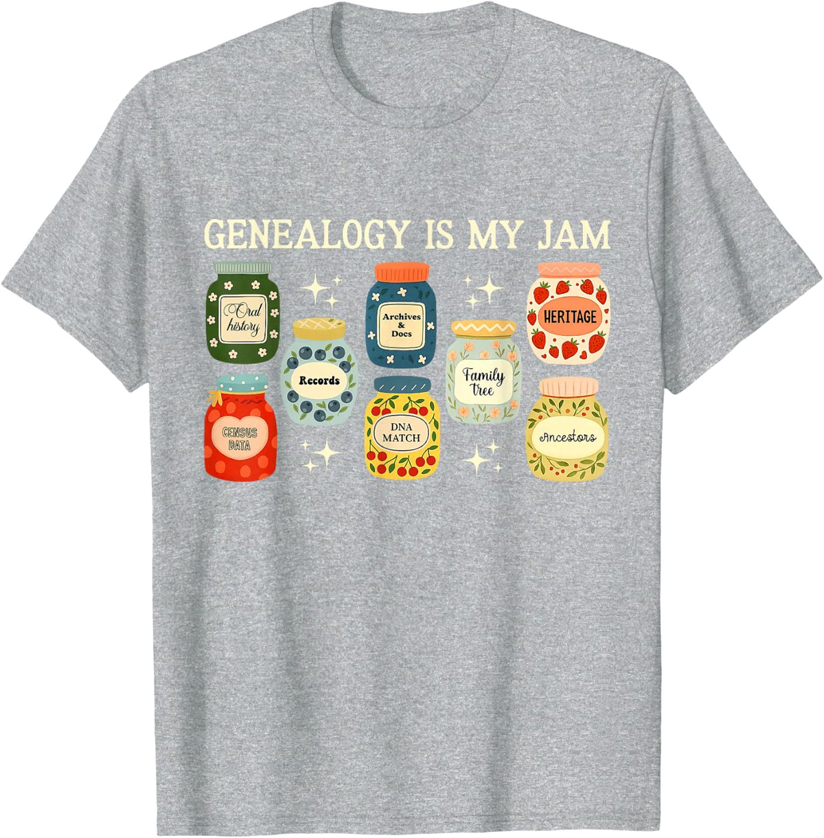 Genealogy is My Jam Genealogist Ancestry History Tree Family T-Shirt - Heather Grey