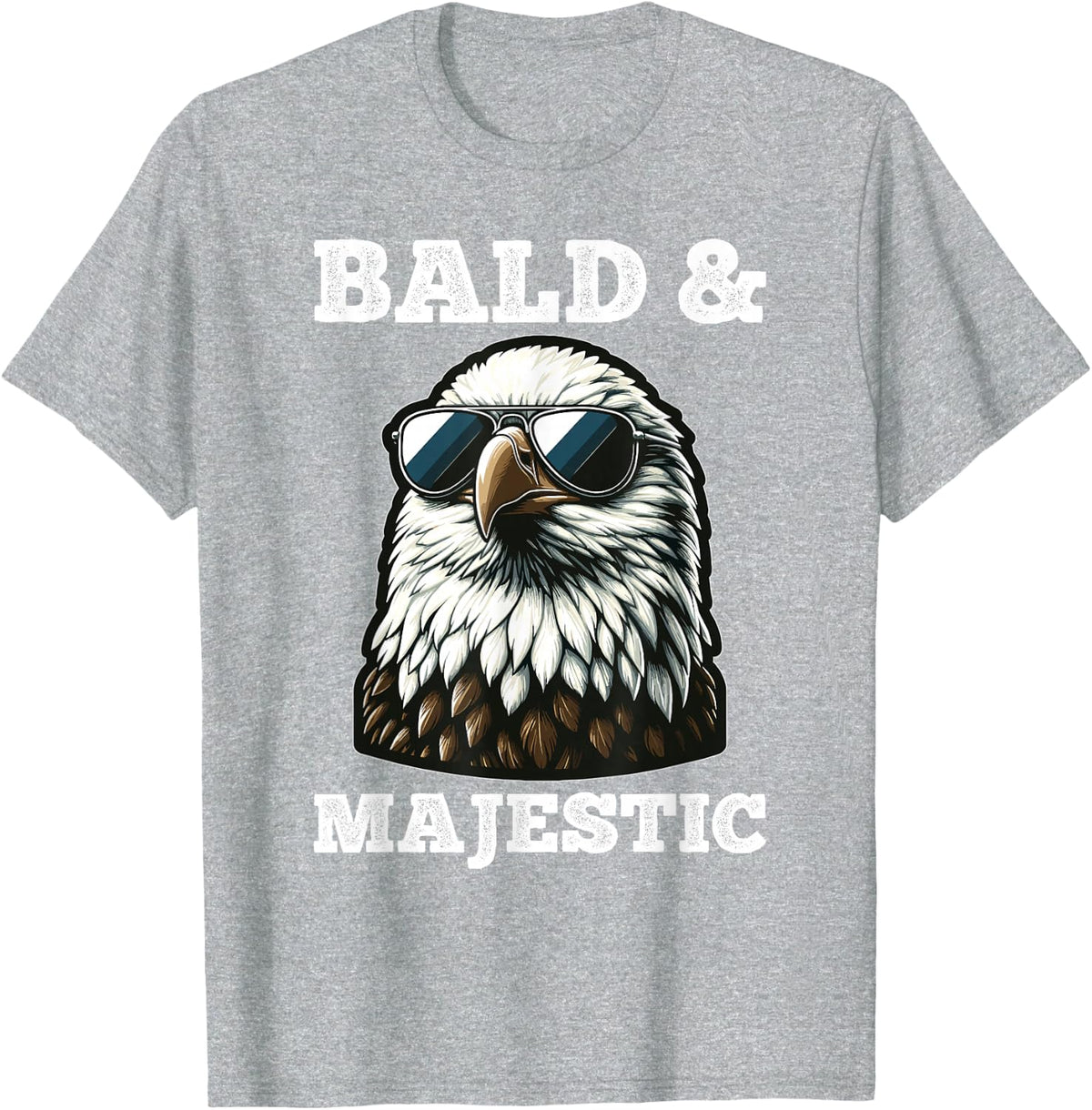 Bald & Majestic Sexy Bald Guy Funny Dad T-Shirt Tee for Men - Heather Grey