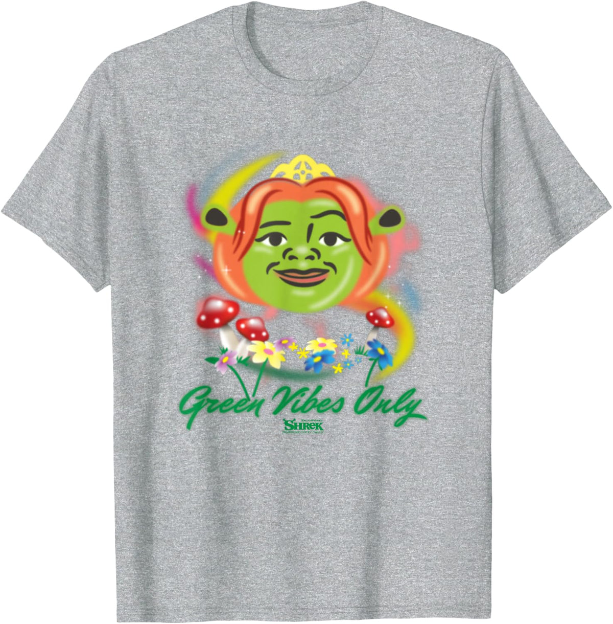 Shrek Fiona Green Vibes Only St Patty’s Day T-Shirt - Heather Grey