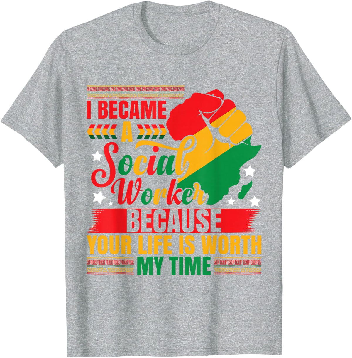 Social Worker Month Black Social Worker T-Shirt - Heather Grey