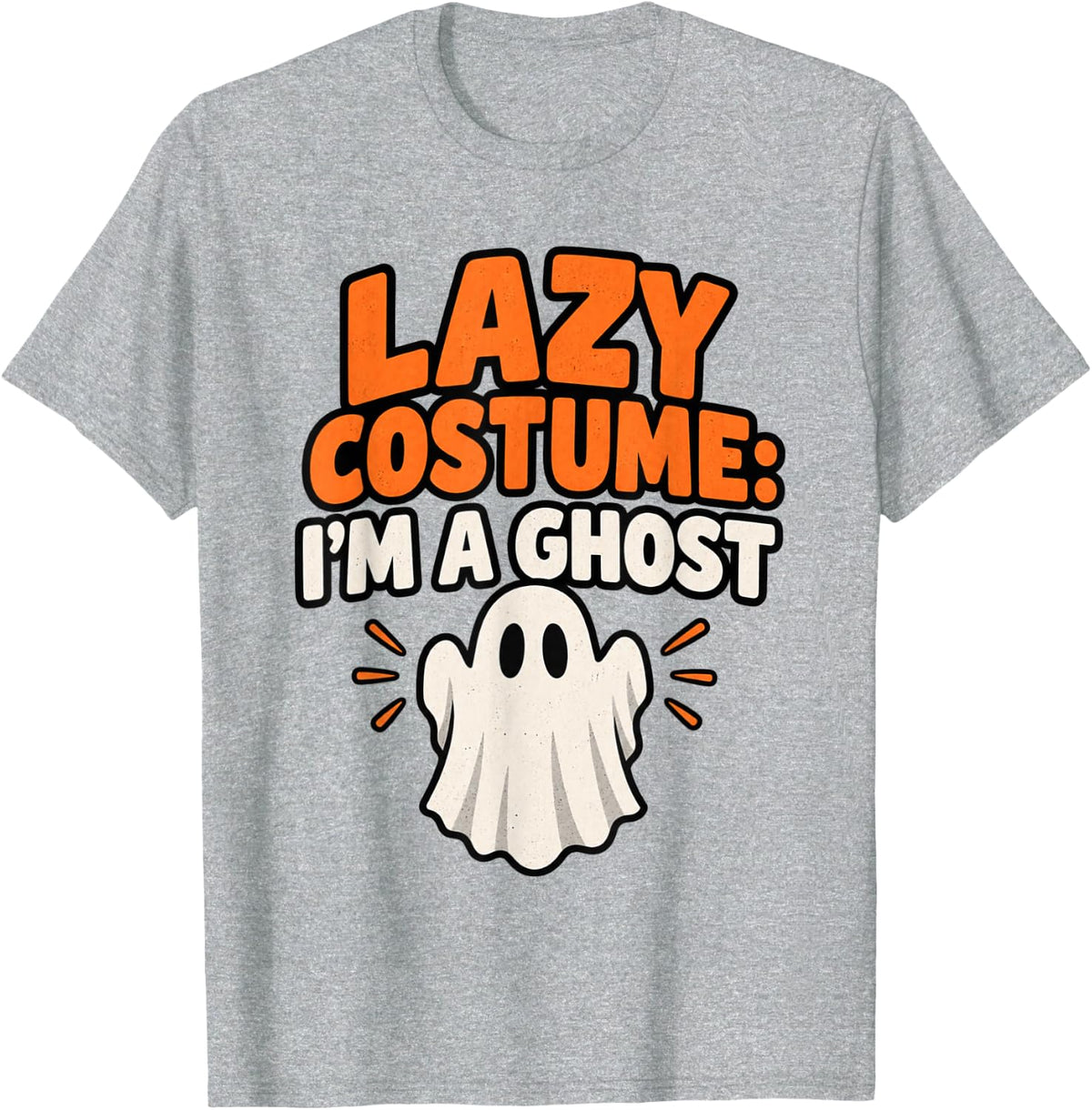 Lazy Halloween Costume Sloth Ghost Funny Fall T-Shirt - Heather Grey