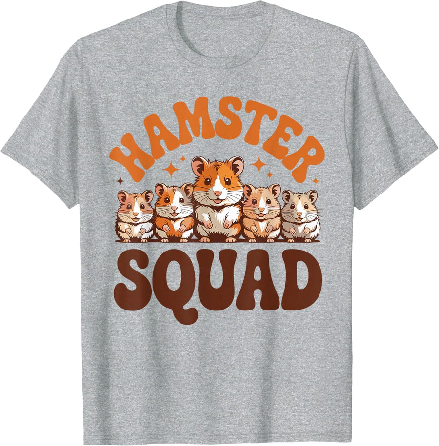 Funny Hamster Squad T-Shirt - Heather Grey