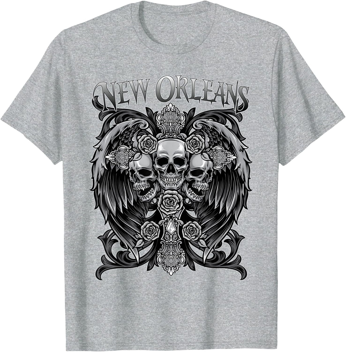 New Orleans Louisiana Gothic Vampire Capital of The World T-Shirt - Heather Grey