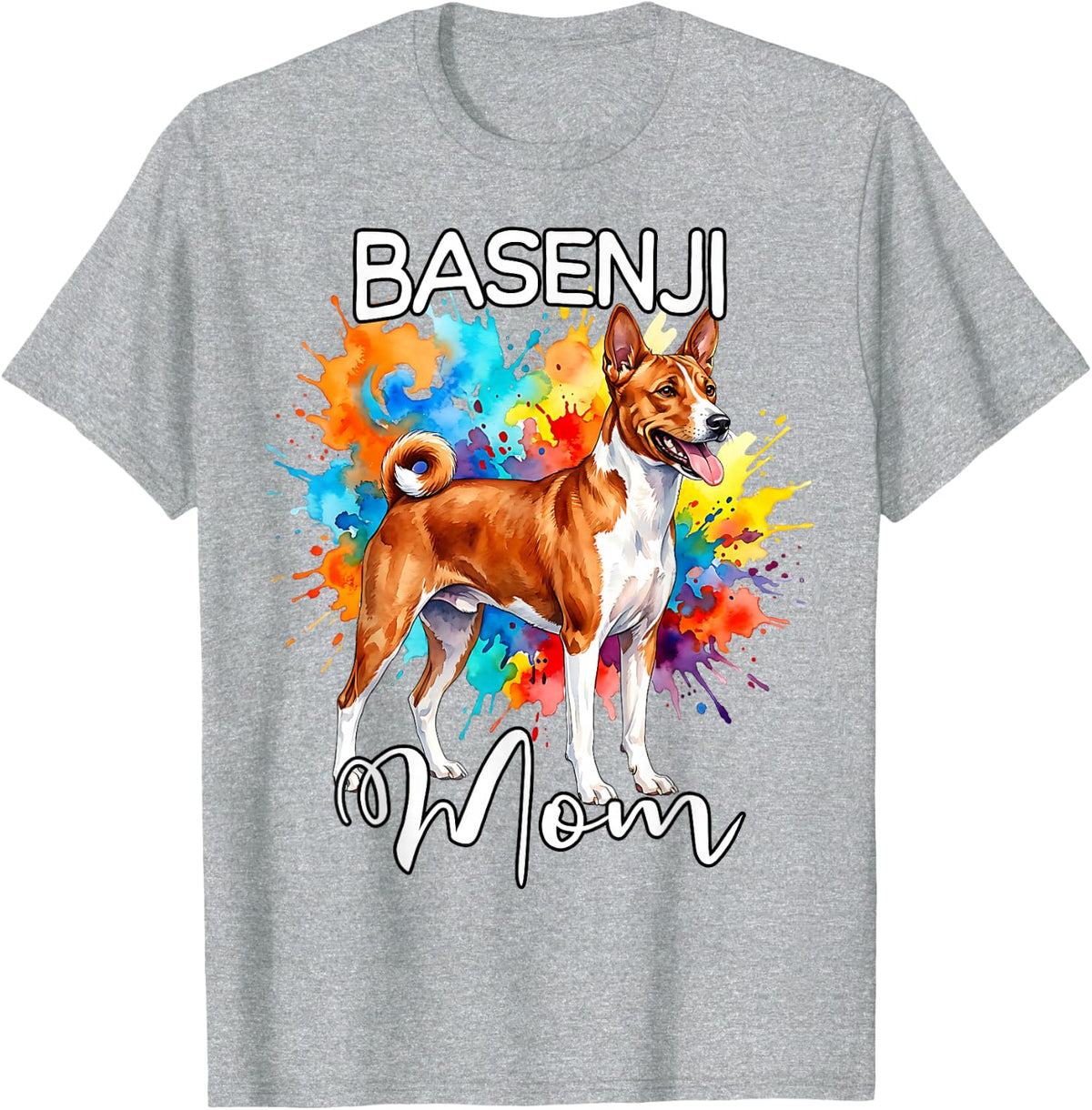 Basenji Mom Dog Mom Basenji T-Shirt - Heather Grey