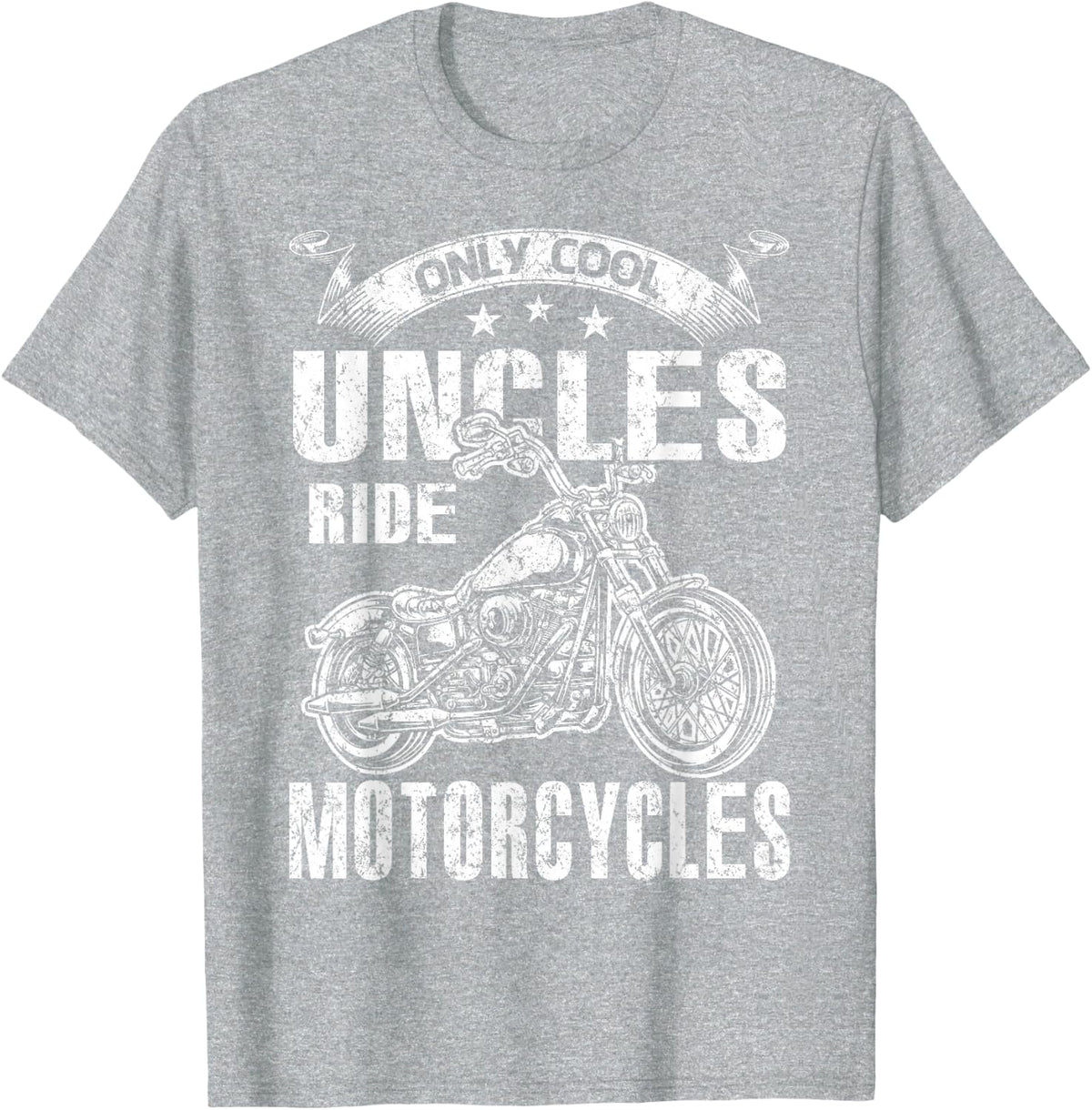 Only Cool Uncles Rides Motorcycles T-Shirt - Heather Grey
